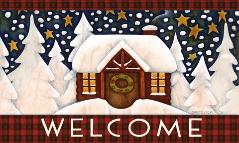 Snowy Cabin Door Mat image 1