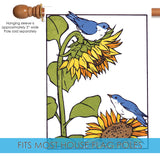 Blue Bird Sunflowers Flag image 4