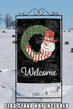 Snowman Wreath Welcome Flag image 8