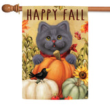 Happy Fall Farm Cat Flag image 5