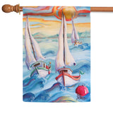 Serene Sailboat Sunset Flag image 5