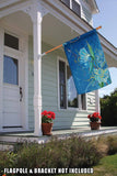 Magnolia On Blue Flag image 8
