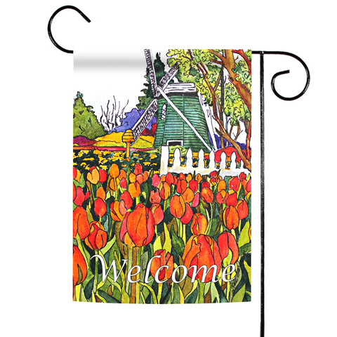 Windmill And Tulips Flag image 1