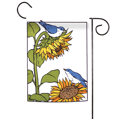Blue Bird Sunflowers Flag image 1