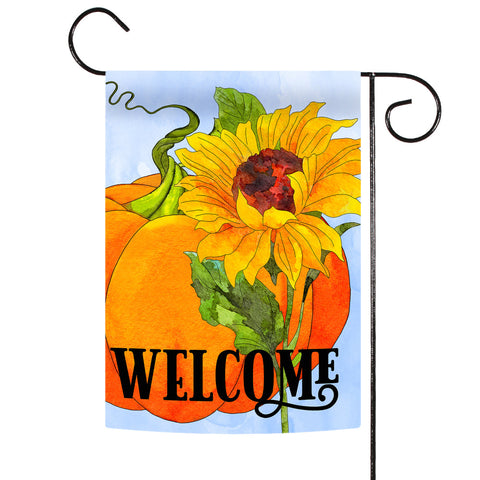 Pumpkin Sunflower Welcome Flag image 1