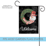 Snowman Wreath Welcome Flag image 3