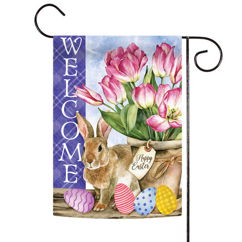 Welcome Easter Tulips Flag image 1