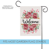 Welcome Heart Flowers Flag image 3
