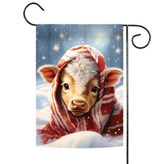 Winter Calf  Double Sided Cow Flag