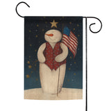 Flag Waving Snowman Flag image 1