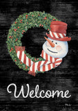 Snowman Wreath Welcome Flag image 2