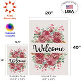 Welcome Heart Flowers Flag image 6
