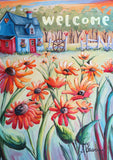 Welcome Cottage Poppies Flag image 2