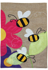 Buzzing Bees Burlap Flag (12 x 18