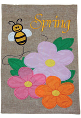 Spring Bee Burlap Flag (12 x 18