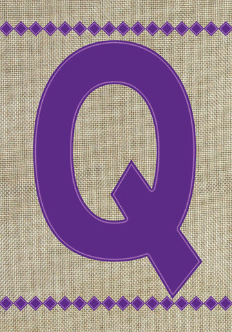 Monogram Q Burlap Flag Image