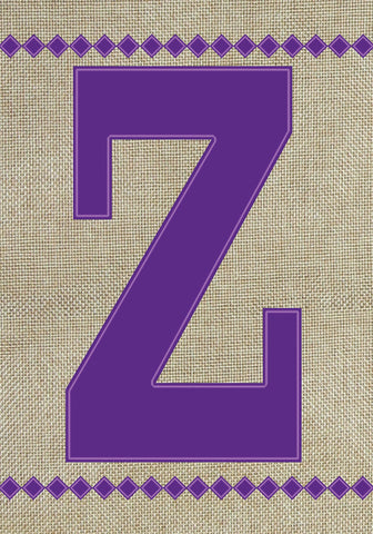 Monogram Z Burlap Flag Image