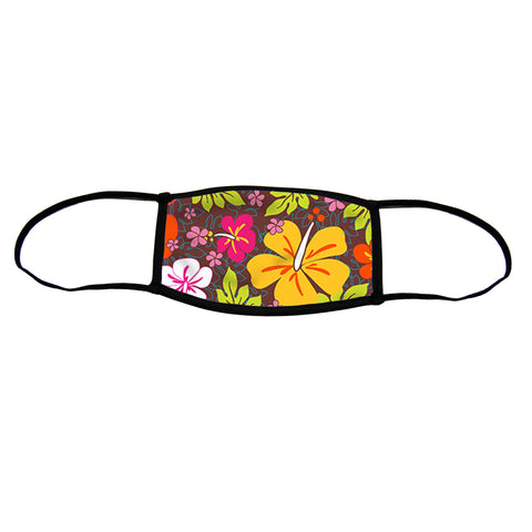 Aloha Flowers Small Premium Triple Layer Cloth Face Mask with Ear Loop Adjusters