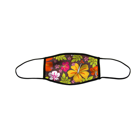 Aloha Flowers Medium Premium Triple Layer Cloth Face Mask with Ear Loop Adjusters