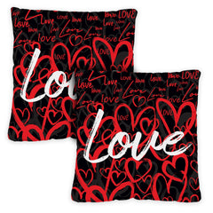Love Hearts Indoor/Outdoor Pillow Case (2-Pack)