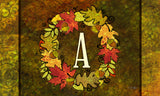 Fall Wreath Monogram A Door Mat image 2