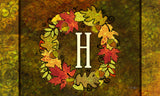 Fall Wreath Monogram H Door Mat image 2