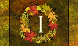 Fall Wreath Monogram I Door Mat image 2