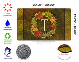 Fall Wreath Monogram T Door Mat image 3