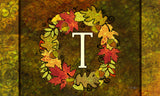Fall Wreath Monogram T Door Mat image 2