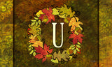 Fall Wreath Monogram U Door Mat image 2