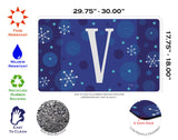 Winter Snowflakes Monogram V Door Mat image 3
