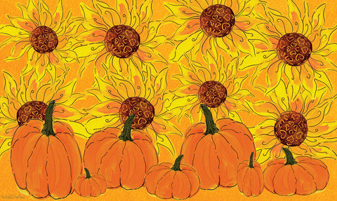 Sunflowers and Pumpkins Door Mat image 1