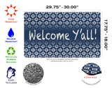 Chalk Diamonds Welcome- Blue Door Mat image 3