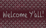 Chalk Diamond Welcome- Maroon Door Mat image 2