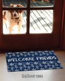 Chalk Flowers Welcome- Blue Door Mat image 5