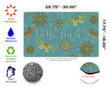 Hello Flowers and Butterflies- Blue Door Mat image 3