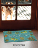 Hello Flowers and Butterflies- Blue Door Mat image 5