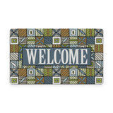 Welcome Floral Checkerboard 1 Door Mat image 1