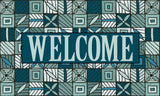Welcome Floral Checkerboard 2 Door Mat image 2