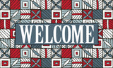 Welcome Floral Checkerboard 5 Door Mat image 2