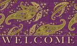 Purple Stained Paisley- Welcome Door Mat image 2