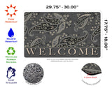 Charcoal Stained Paisley- Welcome Door Mat image 3