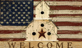 Americana Birdhouse Welcome Door Mat image 2