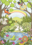 Robins And Pond Critters Flag image 2