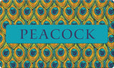 Pretty Peacock Personalized Text Doormat Example of Personalization Custom Product Image