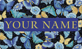 Blue Butterfly Personalized Text Doormat Your Image Here Custom Product Image