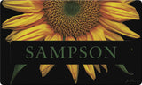 Sunflowers on Black Personalized Text Doormat Example of Personalization Custom Product Image