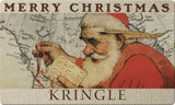 Santa at the Map Personalized Text Doormat Example of Personalization Custom Product Image