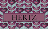 Flower Hearts Personalized Text Doormat Example of Personalization Custom Product Image