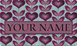 Flower Hearts Personalized Text Doormat Your Image Here Custom Product Image
